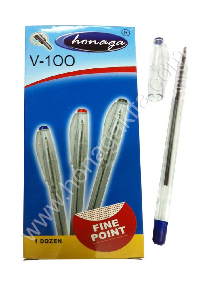 Bolpen Honaga V100 Biru (Pen)
